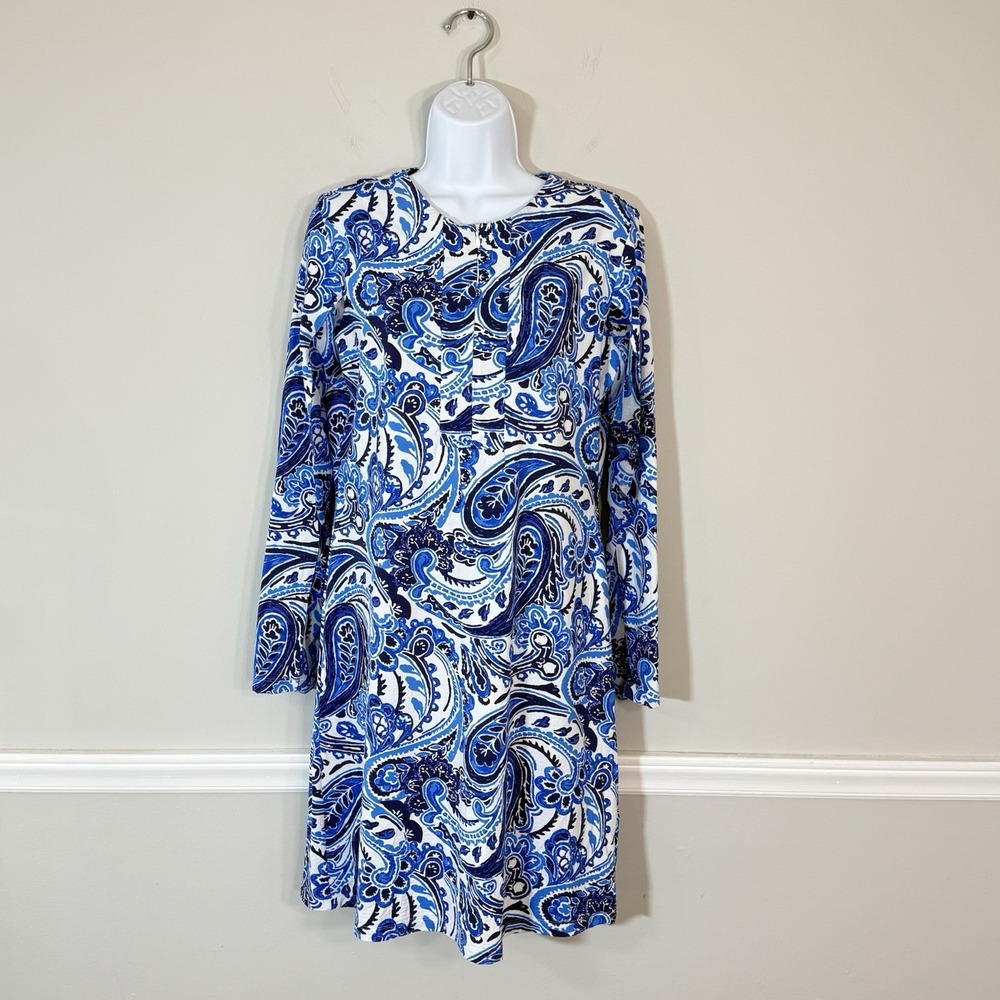Ibkul Womens Athletic Dress Sz M UPF Moisture Wicking Stretch Paisley 1/4 Zip